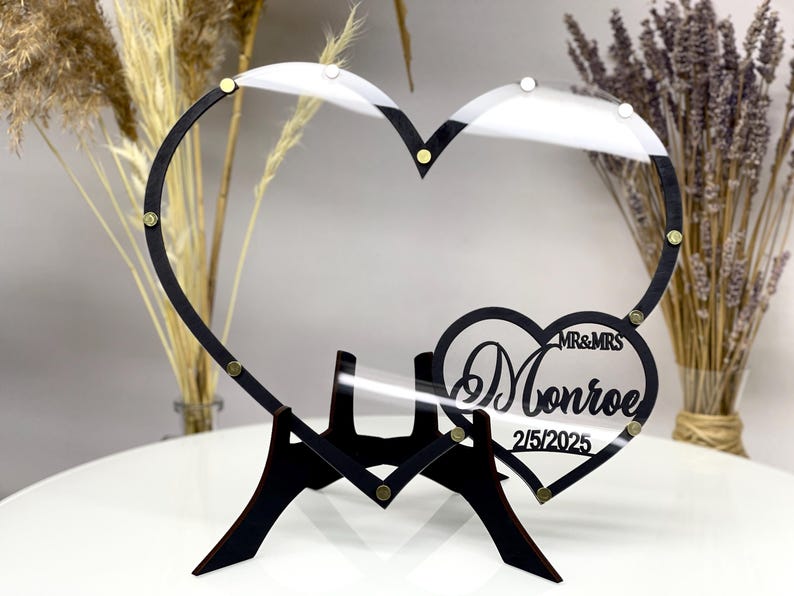 Personalized Wedding Ceremony Decor, Alternative Wedding Drop Box, Wood Decorations, Heart Guest Book Wedding, Buy Wedding Guestbook