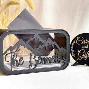 Boîte noire pour cartes de mariée, boîte pour cartes de mariage, porte-cartes de mariage, tirelire noire de mariage, boîte pour cartes avec fente, porte-cartes et cadeaux
