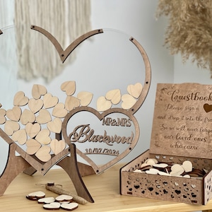 Wooden Heart Guestbook, Wedding Guest Book Alternative, Wedding Ceremony Decor, Wedding Sign, Wedding Gift, Guest Book Ideas image 8