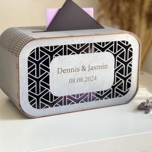 White post box for cards, custom money box, card box with slot, white cards box, container for wishes, wedding card holder, cards gifts box