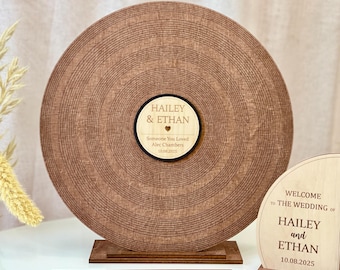 Vinyl Record Guest Book, Retro Guestbook, Audio Guest Book Alternative, Custom Wedding Vinyl Record Guest Book, Anniversary, Wedding Decor