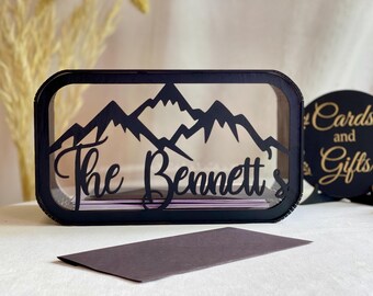 Wedding black card holder, card box wedding, card box with slot, wedding post box, post box keepsake, black card box, engagement gifts box