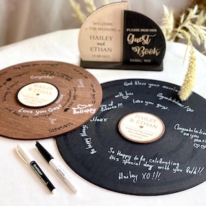 Wedding record guest book, retro wedding sign, retro guest book, custom vinyl record, vinyl guestbook, wedding vinyl record, guest book sign
