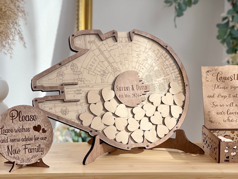 Themed wedding guest book, Millennium falcon wedding guest book, Unique wedding guest book, Alternative wedding guestbook, Wedding gift