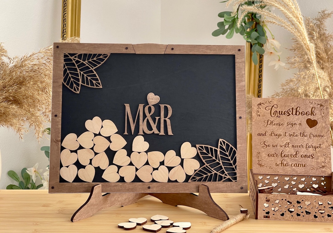 Wood Drop Box Frame, Wedding Book Ideas, Drop Box Guest Book, Wedding ...