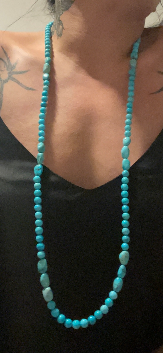 vintage Chinese turquoise beaded necklace