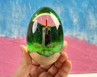 FF7 Buster Sword Resin wood Egg: Perfect Birthday & Father's Day Gifts, Walnut Resin Egg