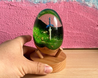 Rusty Master Sword Resin Wood Art: Perfect Birthday & Gifts for Game Fans, Gifts for husband, Christmas Gift for Game Fans
