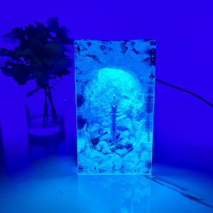 WOW Frostmourne Sword Harz Holz Nacht Lichter, Perfekte Geburtstagsgeschenk für Mann, personalisierte Geschenk für Papa, Schulanfang Geschenk für Kind