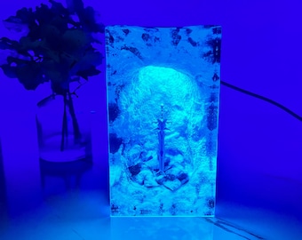 WOW Frostmourne Sword Resin Wood Nigth lights , Perfect Birthday Gift for Husband, Personalized Gift for Dad, Back to School Gift for Child