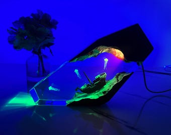 Anime Going Merry Shipwreck Night Light – Anime Lamp, Unique Gift for Japanese Animation Fans, Christmas Gift for Ocean Lovers
