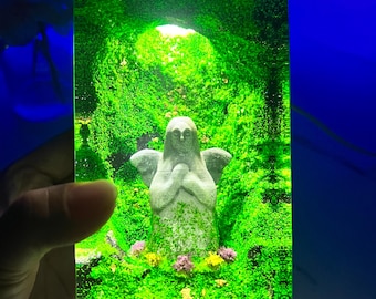 TOTK TLOZ Handmade Resin Wood Night Light - Hylia Goddess Statue - Back to School Gift, Game Room Decoration, Perfect Gift for Gamers