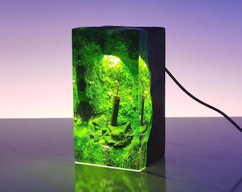 FF7 Buster Sword Resin Wood Night Light, Gamer Collectible, Gift for Him, Personalized Gift for husband, Back to School Gift