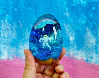 Astronaut Space Resin Wooden Egg, Perfect Birthday & Christmas gifts, Gifts for Husband, Personalized Gifts for kids