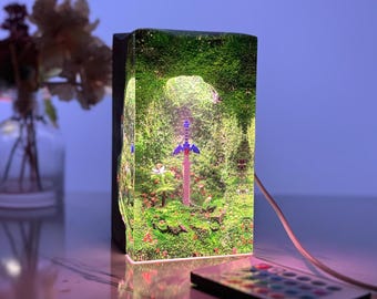 TOTK Master Sword Resin Art Lamp – TLoZ Night light Mother's Day Gift for Gamers & Fans, Father's Day Gift for Him