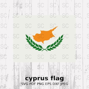 Cyprus Flag SVG | National Flag Clipart | Digital Cyprus Design | Cyprus Flag Cut File | Country Flag  Inspired Vector Art
