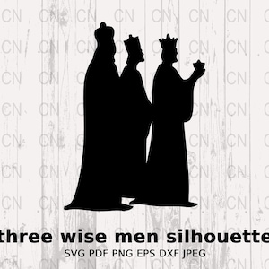 Three Wise Men Silhouette, Three Wise Men Silhouette SVG, Nativity Clipart, Christmas Design, Religious Vector, Digital Cut File
