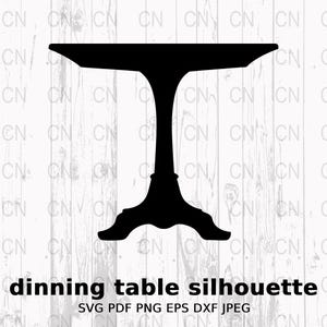 Dining Table Silhouette SVG, Furniture Clipart, Table Vector, Home Decor Outline Digital Cut File