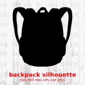 Minimalistyczny plecak sylwetka SVG, plecak clipart, prosta torba wektor, cyfrowy plik cięcia