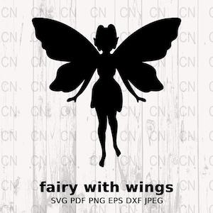 Fee met vleugels silhouet SVG, fantasie clipart, magisch wezen vector, digitaal snijbestand