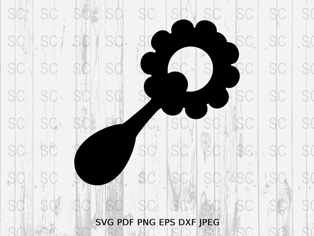 Rattle Silhouette SVG, Baby Toy Clipart, Rattle Design Vector, Digital ...