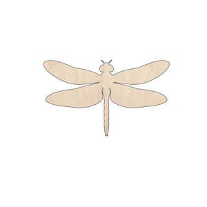Dragonfly Wooden Cutout Blank, Unfinished Wood Dragonfly Shape for Crafts, DIY Nature Decor, Rustic Wall Art, Summer Garden Decoration