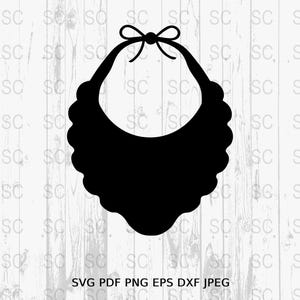 Baby Bib SVG, Cute Bib Clipart, Baby Bib Silhouette Cut File, Baby Bib PNG, Cricut Laser Engraving, DXF Vector Download