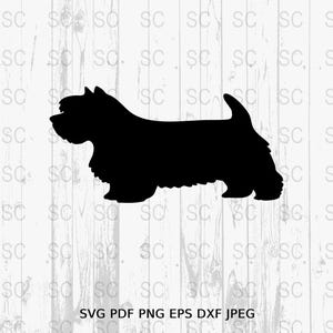 West Highland White Terrier Silhouette SVG, Westie Dog Clipart, Terrier Breed Vector, Digital Cut File