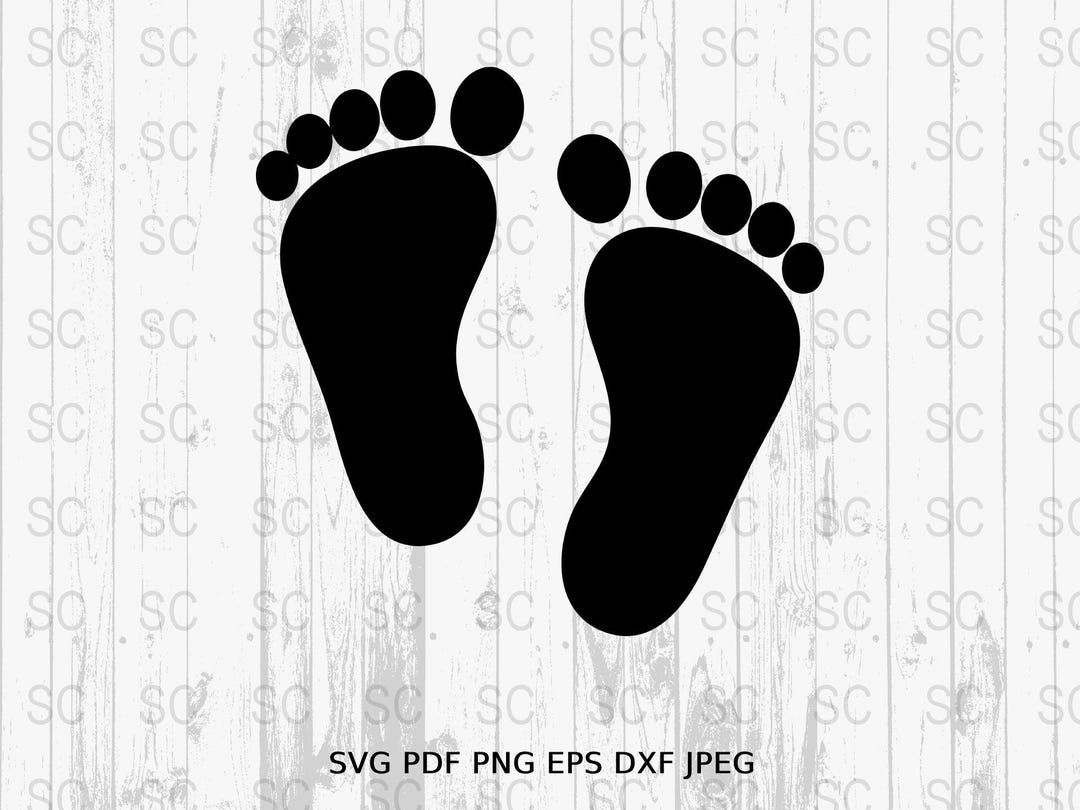 Baby Footprint SVG, Cute Baby Footprint Clipart, Baby Footprint ...