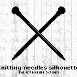 Knitting Needles Silhouette SVG, Crafting Tools Clipart, Knitting Vector, DIY Digital Cut File