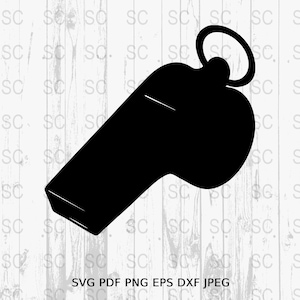 Whistle Silhouette SVG, Sounding Whistle Clipart, Sports Whistle Vector, Digital Cut File