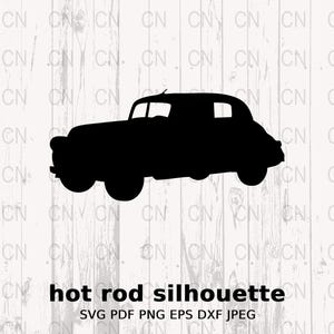 Hot Rod Silhouette SVG, Classic Car Clipart, Vintage Hot Rod Vector, Retro Vehicle Digital Cut File
