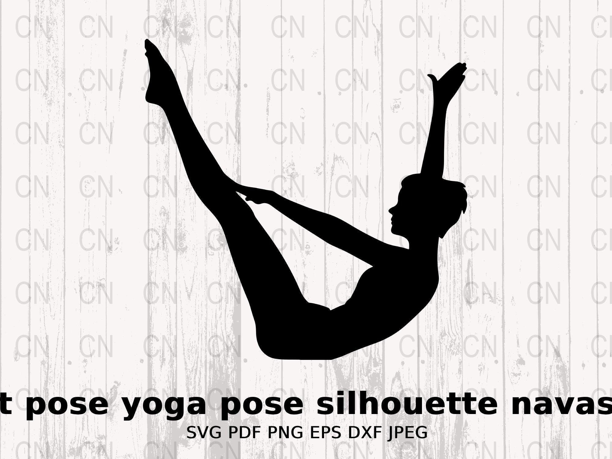 Boat Pose Silhouette Navasana Yoga Illustrations & Vectors