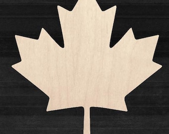Maple Leaf Shape  | Laser Cut Baltic Birch Plywood Shapes | Unfinished Wood Cutouts | DIY Craft Supplies | 1/8 Inch Thick