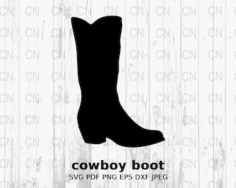 Silhouette di stivali da cowboy SVG, Clipart di stivali western, Vettore in stile country, File di taglio digitale