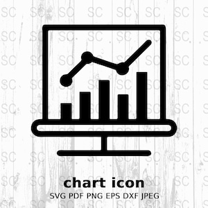 Grafiekpictogram silhouet SVG, gegevensgrafiek clipart, Analytics symbool vector, digitaal snijbestand