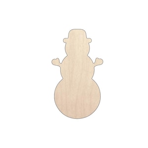 Snowman Wooden Cutout Blank, Unfinished Wood Snowman Shape for Crafts, DIY Winter Decor, Christmas Wall Art, Holiday Party Decoration