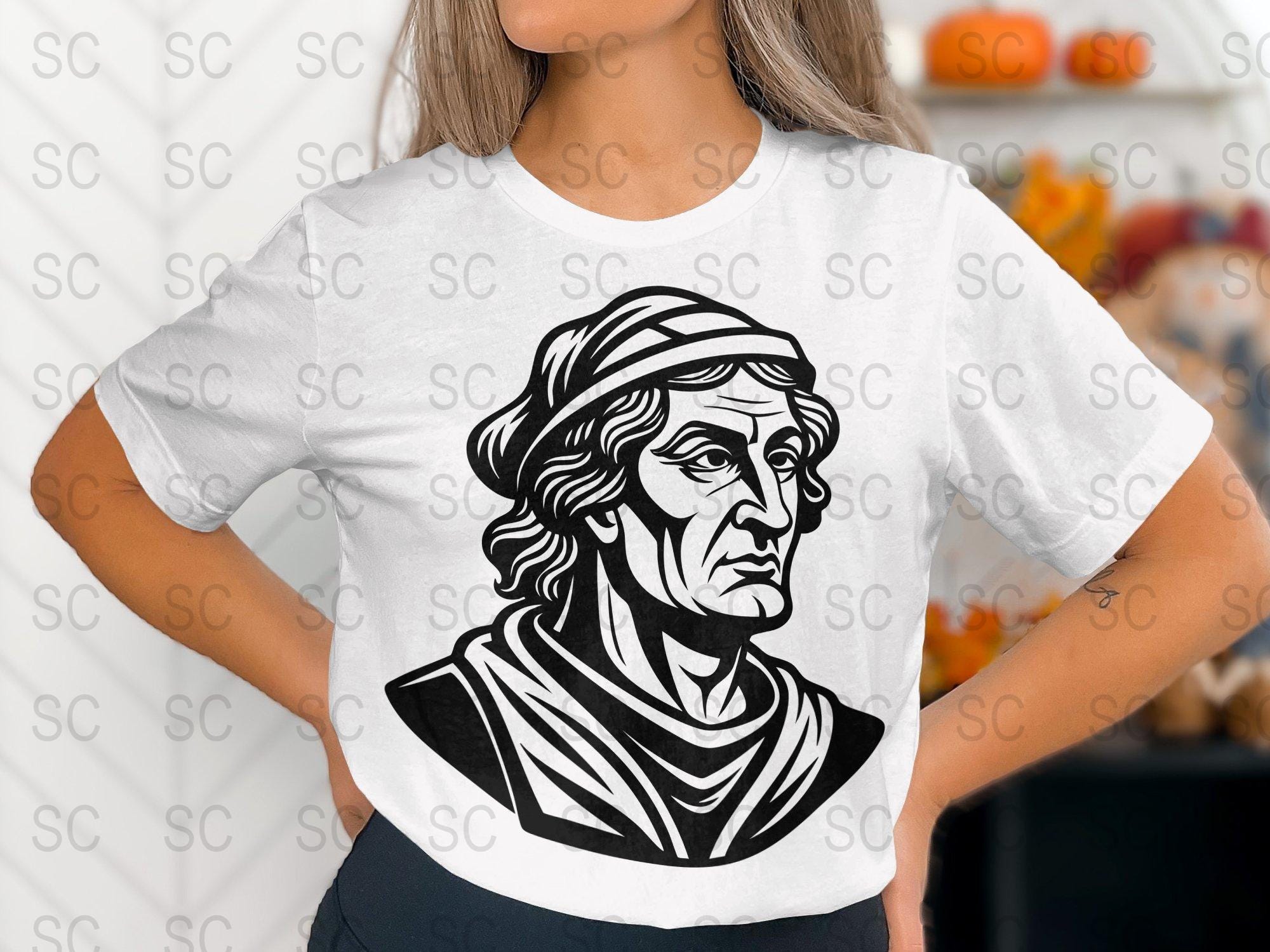Amerigo Vespucci Face Silhouette SVG, Explorer Icon Clipart, Historical ...