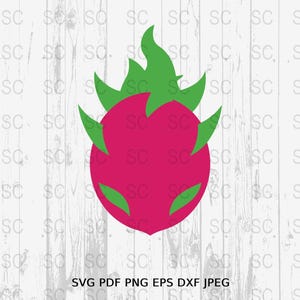 Dragon Fruit SVG | Exotic Fruit Clipart | Digital Dragon Fruit Design | Tropical Fruit Cut File | Dragon Fruit Vector Art