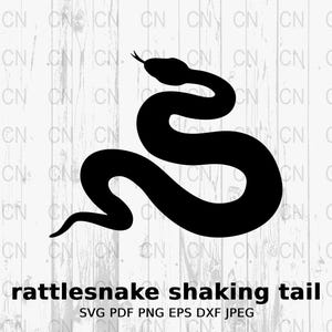 Rattlesnake Shaking Tail Silhouette, Rattlesnake Silhouette SVG, Reptile Clipart, Wildlife Vector, Snake Design, Digital Cut File