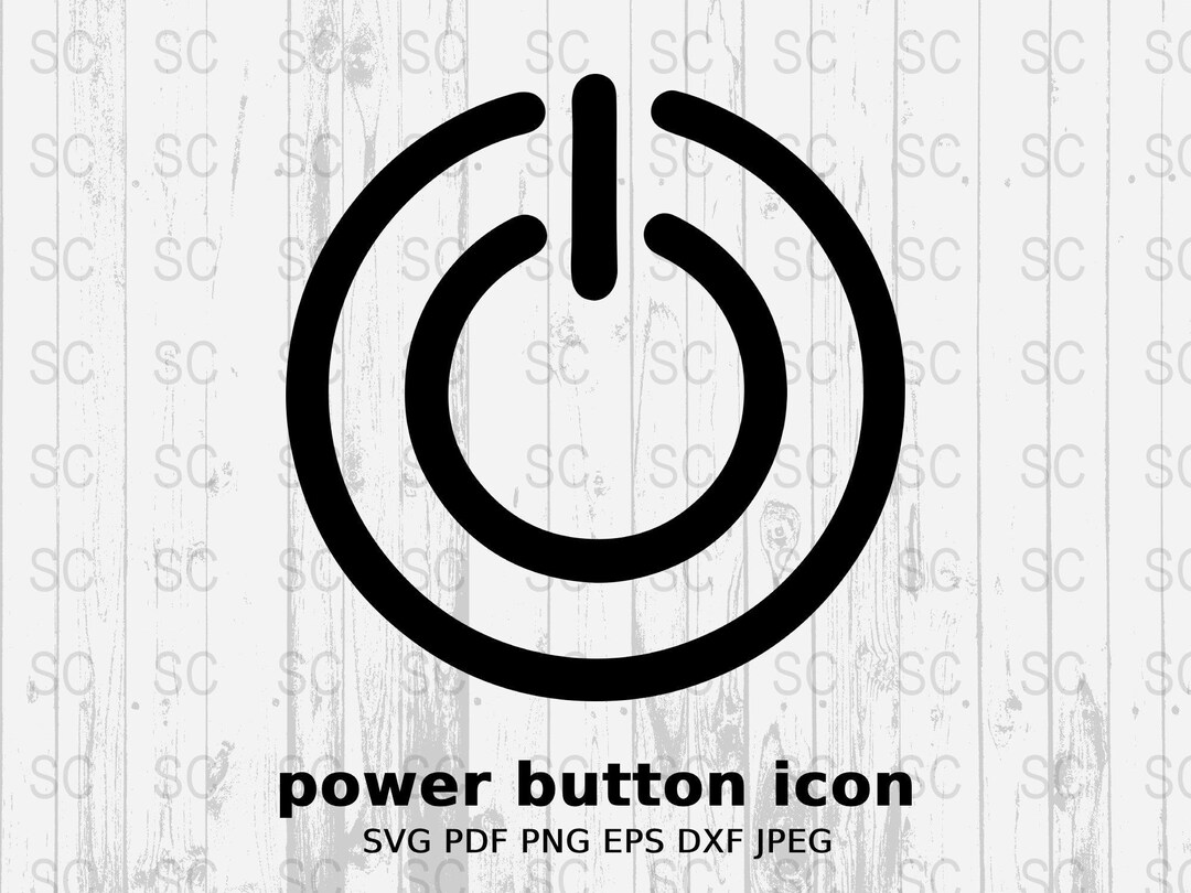 Power Button Icon Silhouette SVG, on off Switch Clipart, Energy Symbol ...