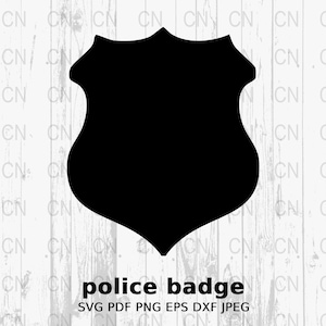Police Badge Silhouette SVG, Law Enforcement Clipart, Shield Symbol Vector, Digital Cut File