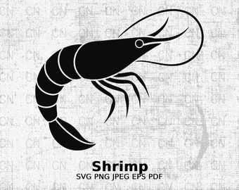 Shrimp svg png jpeg dxf, Vector Cutting files for Silhouette Cameo, ScanNcut, for Commercial use, Instant Download, Clipart
