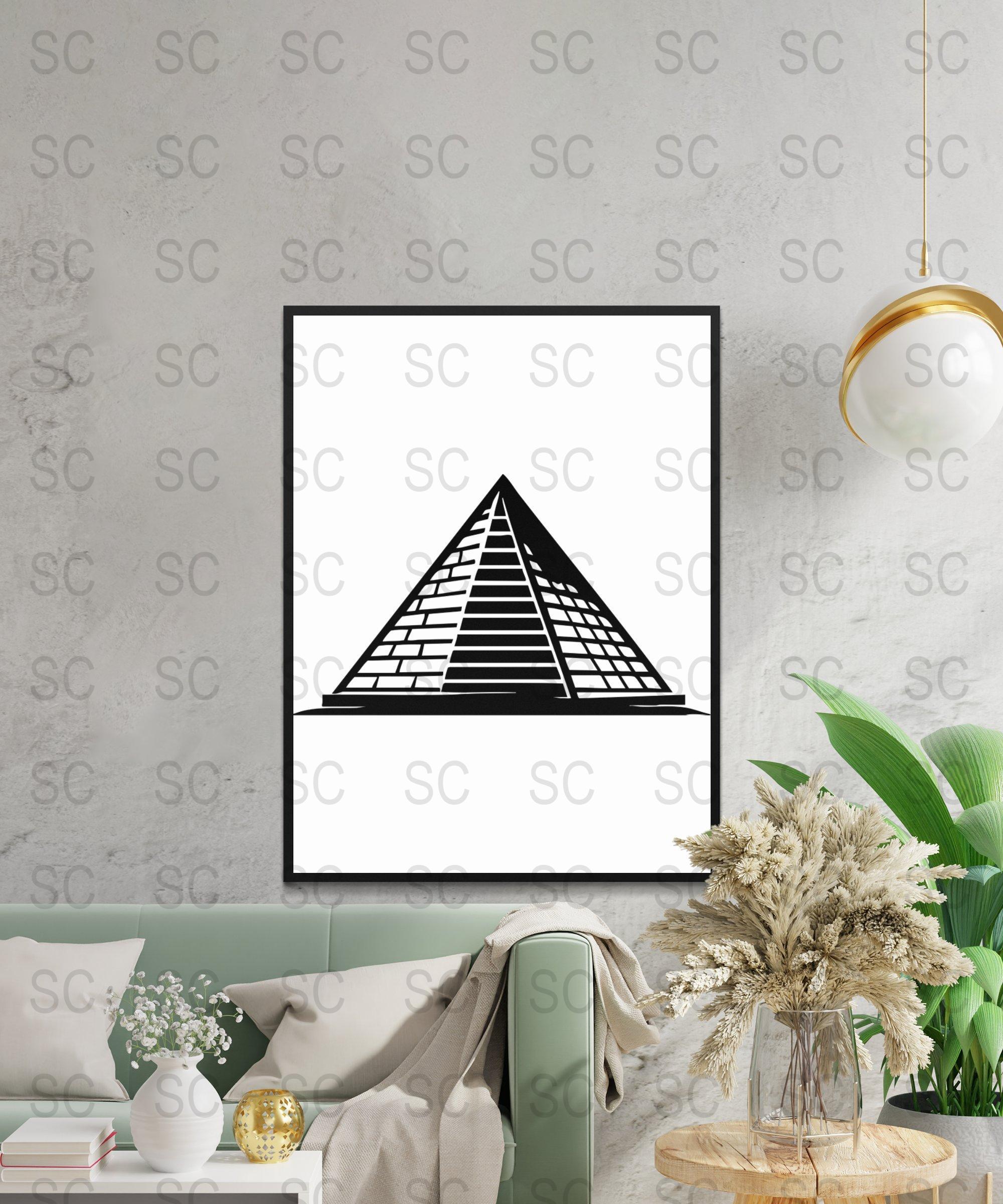 Great Pyramid of Giza Silhouette SVG, Egyptian Landmark Clipart ...