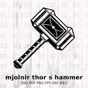 Hammer SVG, Norse Mythology Clipart, Viking Cut File, Nordic PNG, Cricut Laser Engraving, DXF Vector Digital Download