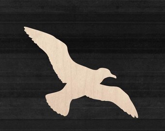 Seagull Flying  Shape | Laser Cut Baltic Birch Plywood Shapes | Unfinished Wood Cutouts | DIY Craft Supplies | 1/8 Inch Thick