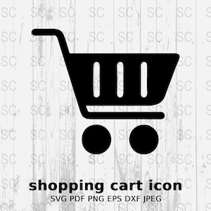Shopping Cart Icon Silhouette SVG, Online Store Clipart, Cart Symbol Vector, Digital Cut File