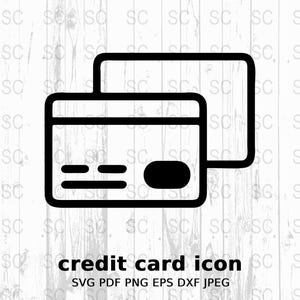 Icono de tarjeta de crédito, silueta SVG, símbolo de pago, vector de transacción financiera, archivo de corte digital