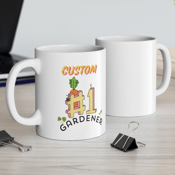 Custom #1 Gardener Mothers Day Gift, Custom Gardener Mug, Mom's Garden Mug, Mom Birthday Gift, Custom Name, Personalized Mom Gardening Mug