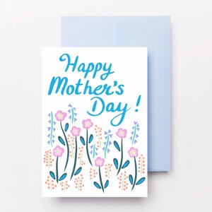 Handmade colourful Mothers Day greeting card - Unique flower design - Blank inside greeting card for any occasion - Eco friendly paper